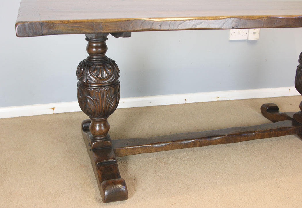 12357r3 Antique Oak Farmhouse Refectory Dining Table, Antique Oak Refectory Farmhouse Dining Table