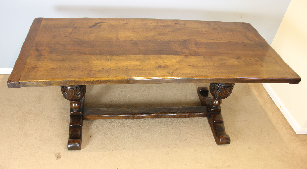 12357r4 Antique Oak Farmhouse Refectory Dining Table, Antique Oak Refectory Farmhouse Dining Table