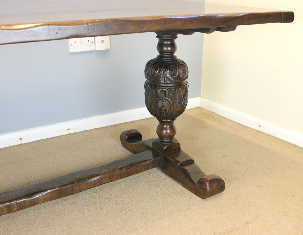 12357r9 Antique Oak Farmhouse Refectory Dining Table, Antique Oak Refectory Farmhouse Dining Table