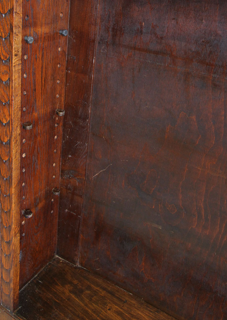 12470r13 Antique Carved Oak Open Bookcase, Antique Carved Oak Open Bookcase