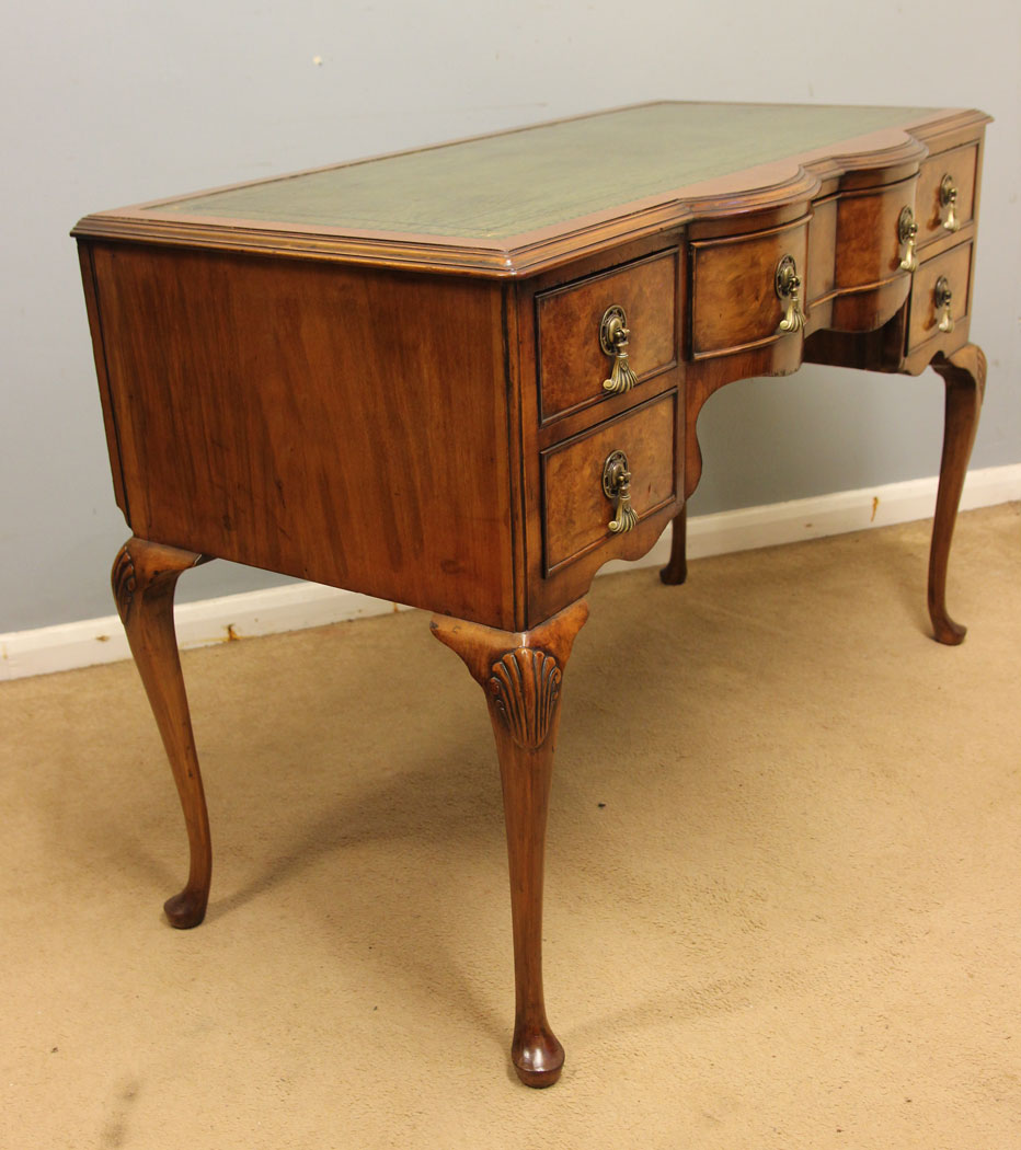 12503r2 Antique Walnut Writing Table Desk, Antique Walnut Writing Table Desk