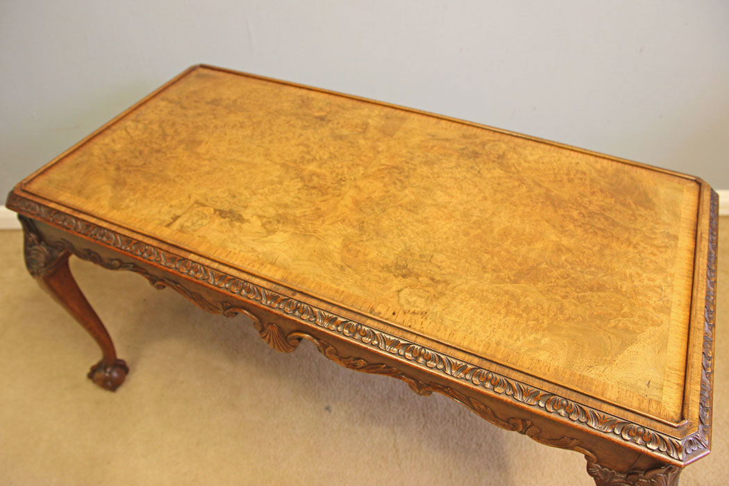 12516r4-Antique-Burr-Walnut-Coffee-Table,- Antique Burr Walnut Coffee Table
