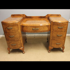 Antique Burr Walnut Art Deco Style Dressing Table