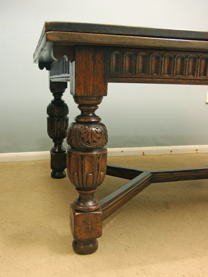 12522r7 Large Oak Farmhouse Refectory Extending Dining Table, Large Oak Farmhouse Refectory Extending Dining Table