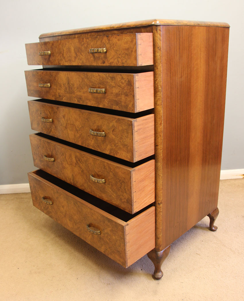 12530r11 Antique Walnut Chest of Drawers Quality Antique Burr Walnut Chest of Drawers