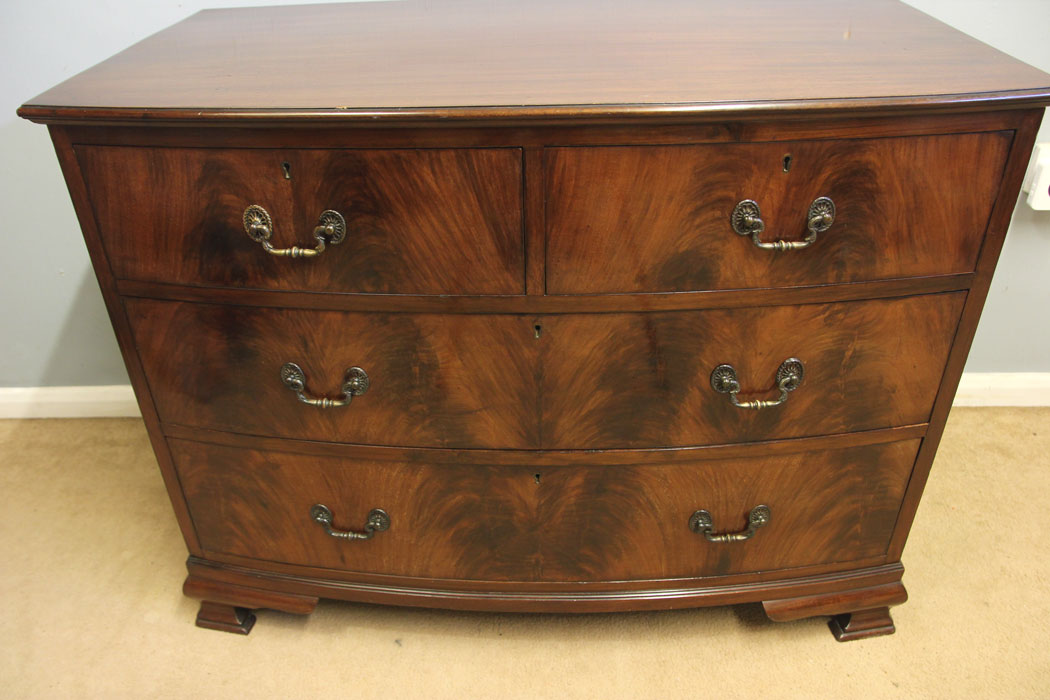 12537r12 Antique Mahogany Bow Front Chest of Drawers, Antique Mahogany Bow Front Chest of Drawers