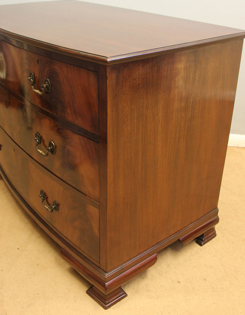 12537r4 Antique Mahogany Bow Front Chest of Drawers, Antique Mahogany Bow Front Chest of Drawers