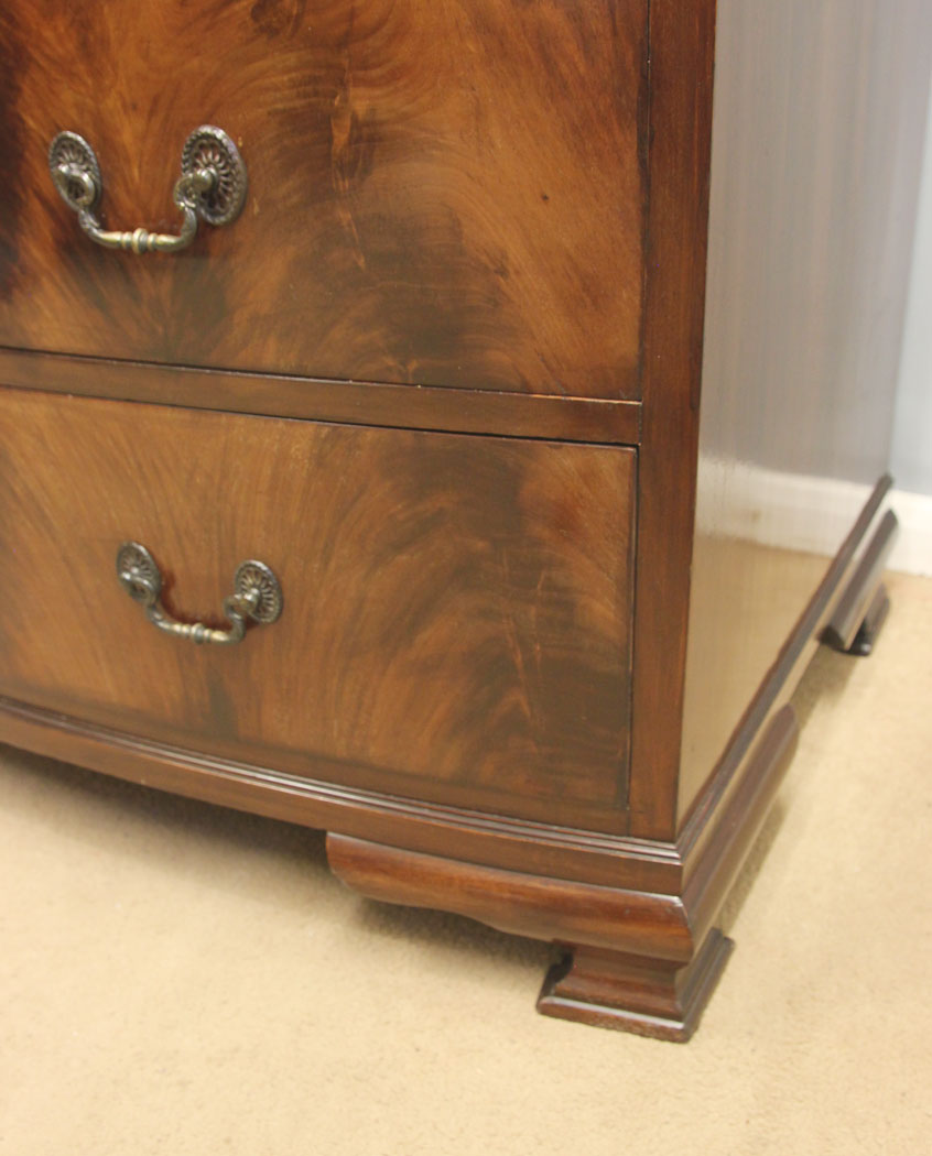 12537r6 Antique Mahogany Bow Front Chest of Drawers, Antique Mahogany Bow Front Chest of Drawers