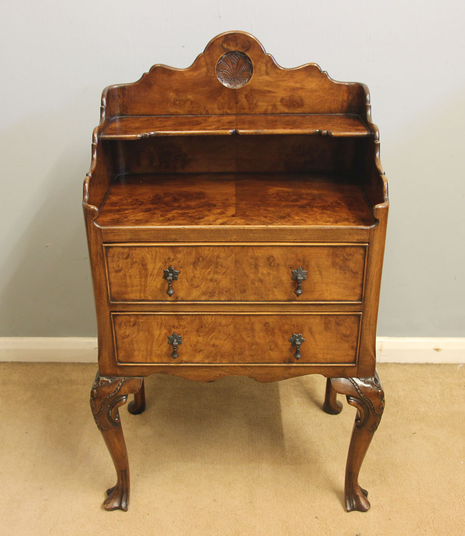 12540r11 Antique Burr Walnut Bedside Table Side Occasional Table, Antique Burr Walnut Bedside Table Side Occasional Table