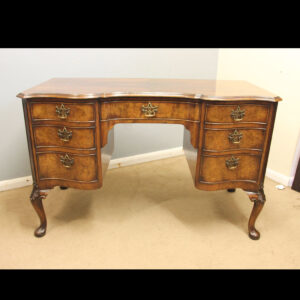 Antique Figured Walnut Kneehole Writing Desk