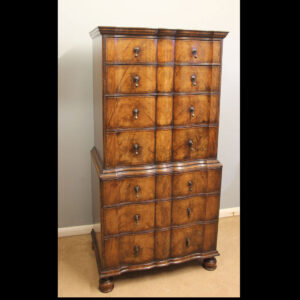 Quality Antique Figured Walnut Chest on Chest Tallboy