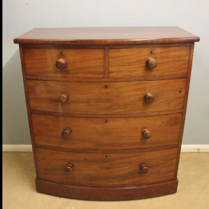 Antique Victorian Mahogany Bow Front Chest of Drawers
