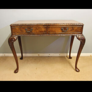 Antique Walnut Two Drawer Serving Side Table