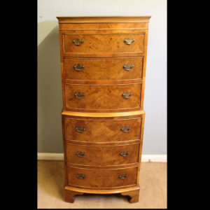 Antique Burr Walnut Chest on Chest of Drawers