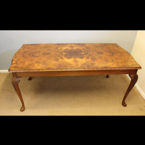 Antique Burr Walnut Queen Anne Style Dining Table