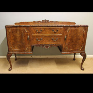 Antique Burr Walnut Serpentine Front Sideboard Server
