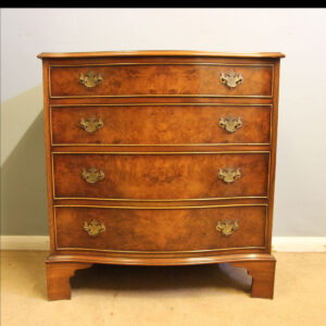 Burr Walnut Serpentine Chest of Drawers
