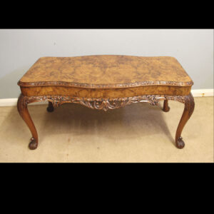 Antique Queen Anne Style Burr Walnut Coffee Table