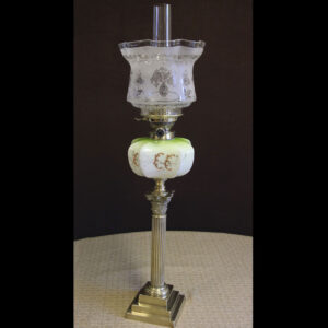 Antique Corinthian Column Oil Lamp